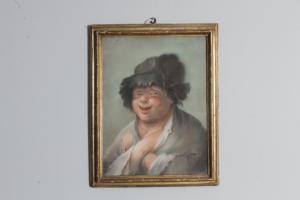 Flämisches Gemälde, Pastell "Allegorie des Winters", 19. Jh., in vergoldetem Rahmen. Maße 45 x 35 cm.